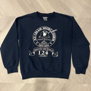 Navy blue crew sweatshirt with ice cream graphic